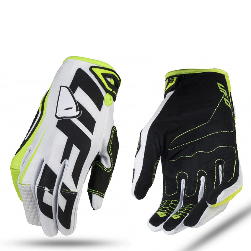 Motorcycle Cycling Bike Off-road Gloves Long Finger Breathable Gloves - Black And White - Men's Gloves - Carvan Mart