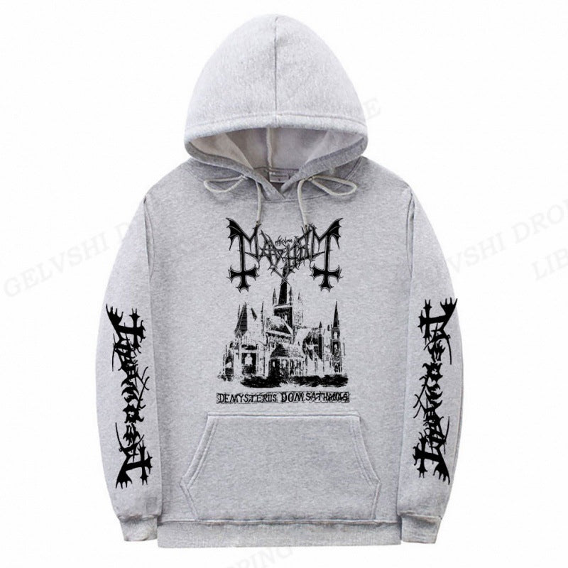 Men's Trendy Graphic Print Sweatshirt Solid Color Fashion Hoodie - Carvan Mart