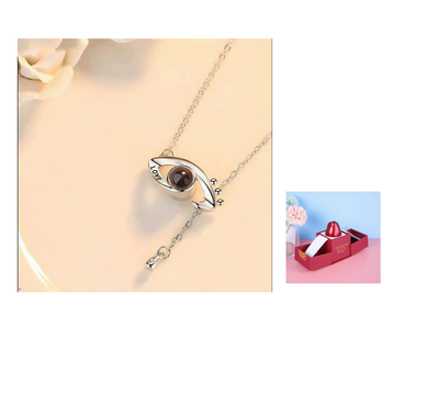 Valentine's Day Gifts Metal Rose Jewelry Gift Box Necklace Wedding Girlfriend Necklace Gifts - Silver set E - Gift - Carvan Mart