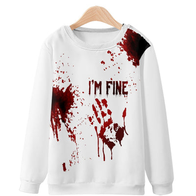 Scary Halloween Bloody Sweatshirt | Horror Graphic Round Neck Pullover - - Men's Sweaters - Carvan Mart