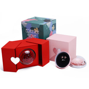 Creative Eternal Rose Box Eternal Soap Flower Jewelry Box Ring Necklace Storage Case Valentines Surprise Gift - - Gift - Carvan Mart