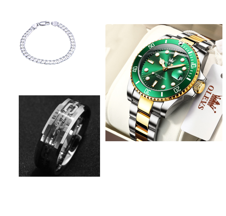 Watches Green Water Ghost Quartz Waterproof Men - Gold green - Men's Watches - Carvan Mart