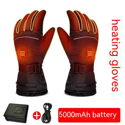 Heating Gloves Outdoor Skiing Cycling Thickening - Gloves New 5000 MA Batteries L - Men's Gloves - Carvan Mart