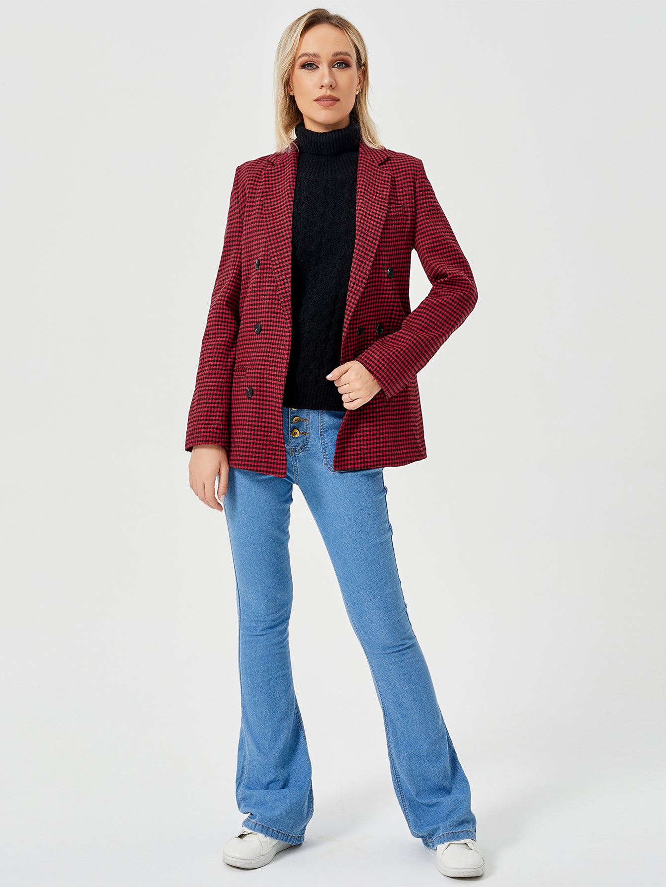 Women's Casual Blazer Jacket  Long Sleeve Work 0ffice Blazer Lapel  Jacket - Carvan Mart
