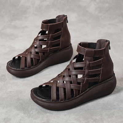 Ethnic Style Retro Wedge Sandals Women's Casual Bag Heel Sandal Boots - Carvan Mart