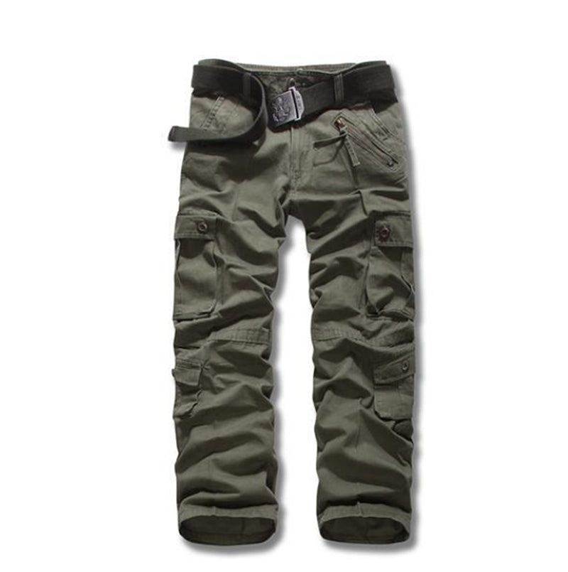 Tactical Multi-pocket Outdoor Pants - Durable 100% Cotton Cargo Trousers - Army Green - Men's Pants - Carvan Mart