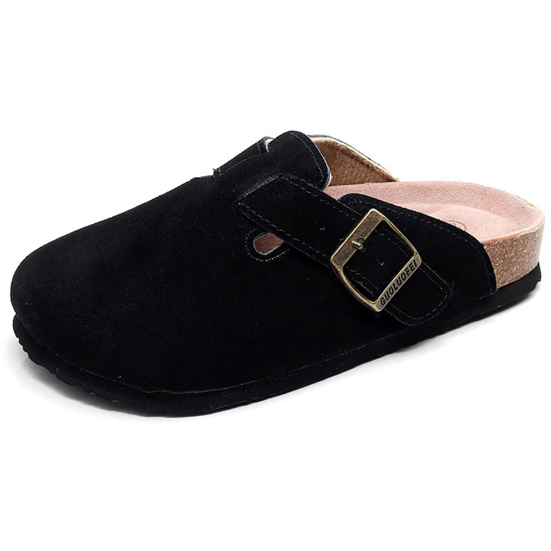 Carvan Boston Soft Footbed Suede Leather Clogs - Black - Women's Sandals - Carvan Mart