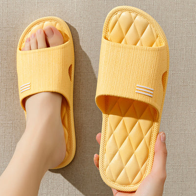 Home Slippers Women Men Summer Anti-Slip Lozenge Texture Shoes - Carvan Mart