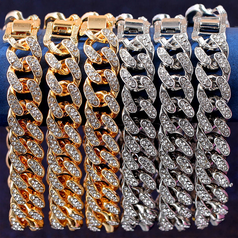 Luxury 12mm Iced Out Cuban Link Chain Bracelet - Carvan Mart