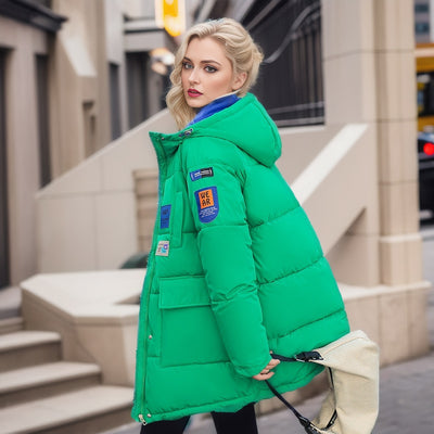 Designer Cold-Weather Attire Women's Double Sided Down Cotton Jacket - Green - Women's Coats & Jackets - Carvan Mart