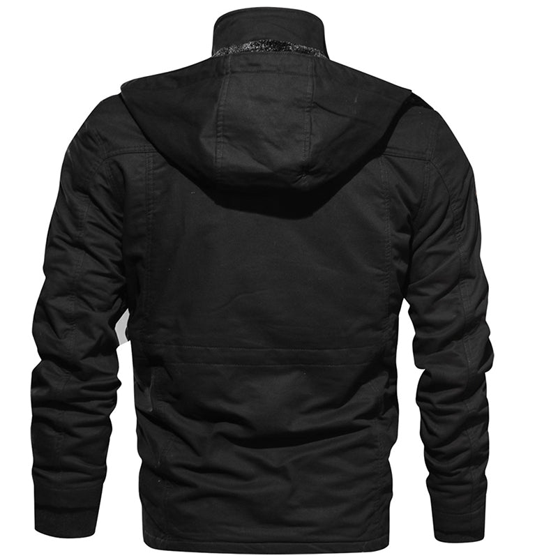 Men Winter Fleece Jacket Warm Hooded Coat Thermal Thick Outerwear Military Jacket - - Men's Jackets & Coats - Carvan Mart