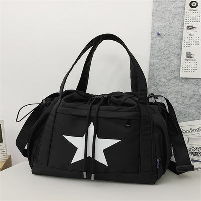 Trendy Women's Canvas Crossbody Handbag - Stylish Five-Pointed Star Design - - Shoulder Bags - Carvan Mart