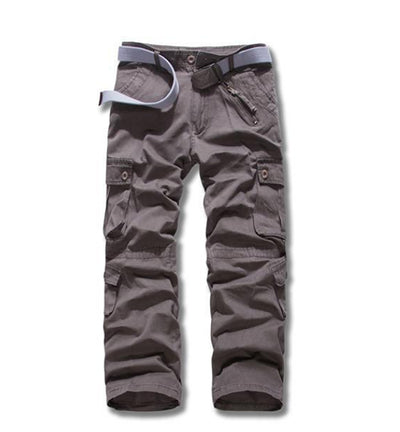 Tactical Multi-pocket Outdoor Pants - Durable 100% Cotton Cargo Trousers - Gray - Men's Pants - Carvan Mart