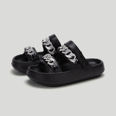 Chain Clog Thick-sole Women Shoes Summer Outdoor Sandals Beach Shoes - Carvan Mart