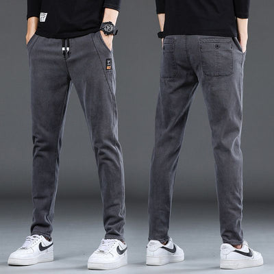 Denim Stretch Casual Men's Trousers Thin - K433 Gray Elastic Style - Men's Jeans - Carvan Mart