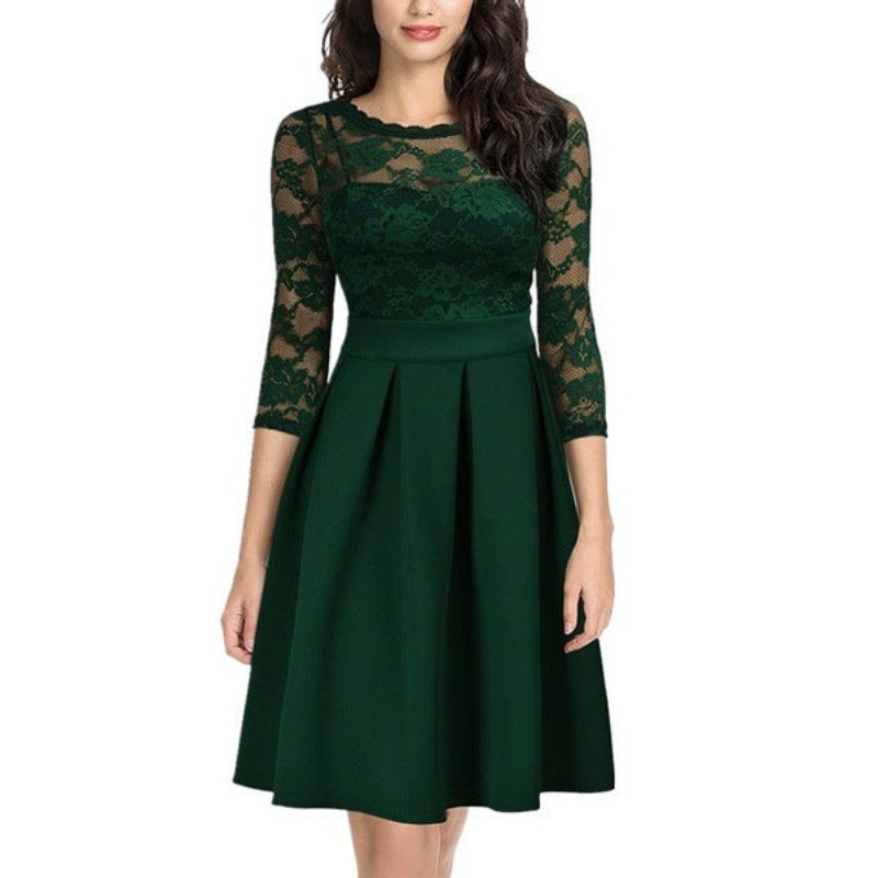 Ladies Lightly Cooked Cocktail Lace Dress - Green - Cocktail Dresses - Carvan Mart