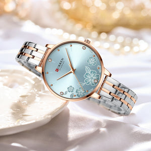 Women's Steel Belt Fashion Flower Casual Quartz Watch - - Women's Watches - Carvan Mart