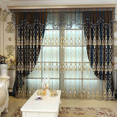 High-end Embossed Embroidered Window Screens Italian Flannel Shading - Carvan Mart