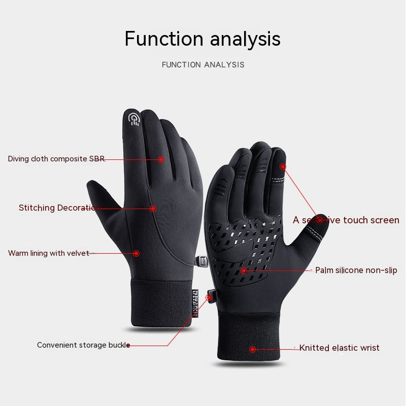 Cycling Gloves Autumn And Winter Outdoor Sports Waterproof Touch Screen - Carvan Mart