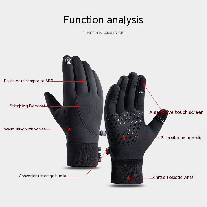 Cycling Gloves Autumn And Winter Outdoor Sports Waterproof Touch Screen - - Men's Gloves - Carvan Mart