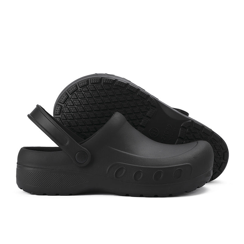 Men's Platform Waterproof Clogs Kitchen Hotel Hospital Work Shoes Crocs - Black - Men's Slippers - Carvan Mart