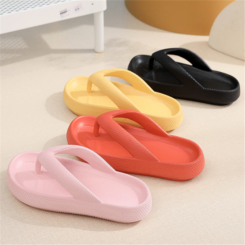 Clip Toe Slippers Non-Slip Soft Sole Flip Flop Thick Bottom Summer Slippers - Carvan Mart