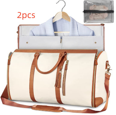 Easy Travel Duffle Bag Women's Handbag Folding Suit Bag Waterproof Clothes Totes - Carvan Mart