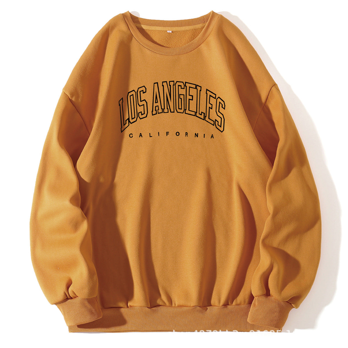 Letter Print Crew Neck Pullover Sweatshirt - Yellow - Women Hoodies & Sweatshirts - Carvan Mart