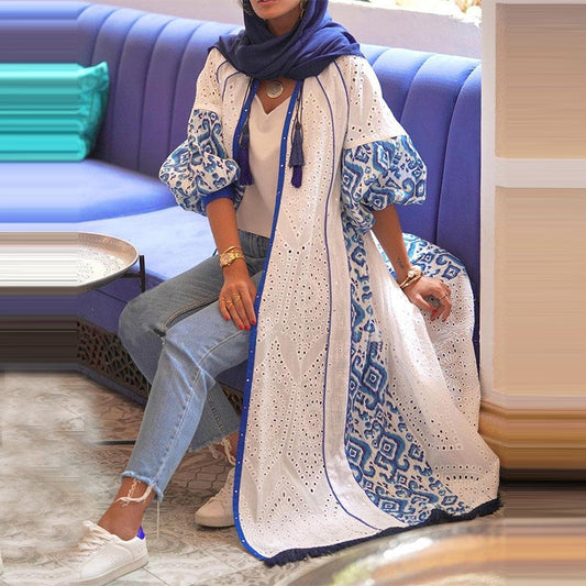 European And American Muslim Women's Jalabiya Dress Printed Long Shirt - Carvan Mart Ltd