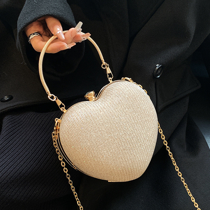 New Fashion Chain Crossbody Explosion Handheld Peach Heart Bag