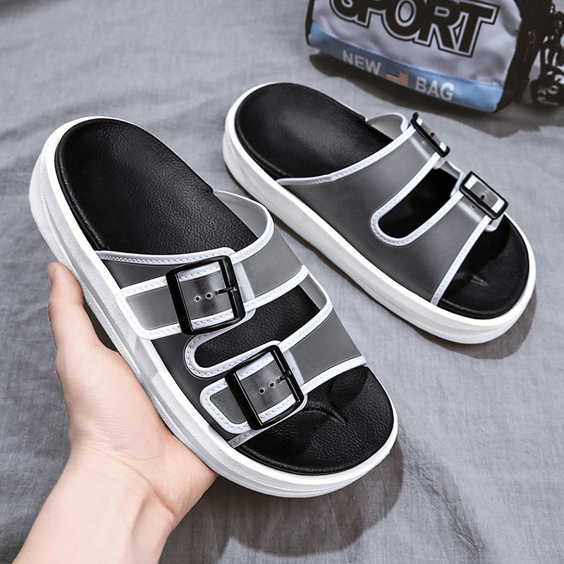 Comfortable Clear Strap Buckle Sandals - Lightweight Summer Slip-Ons - Carvan Mart