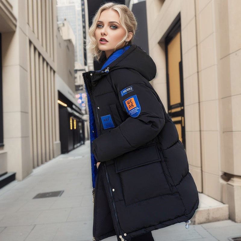 Designer Cold-Weather Attire Women's Double Sided Down Cotton Jacket - Black - Women's Coats & Jackets - Carvan Mart
