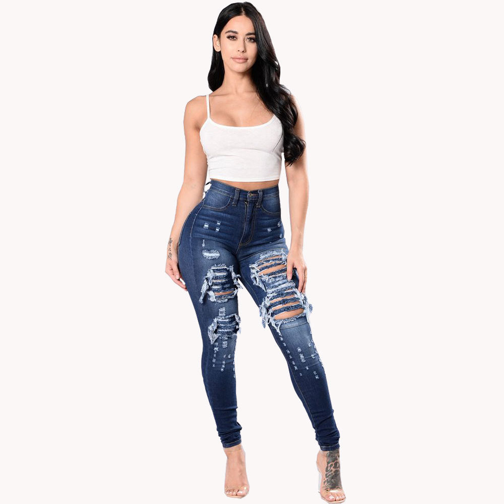 Ripped Jeans For Women Skinny Pants - Carvan Mart