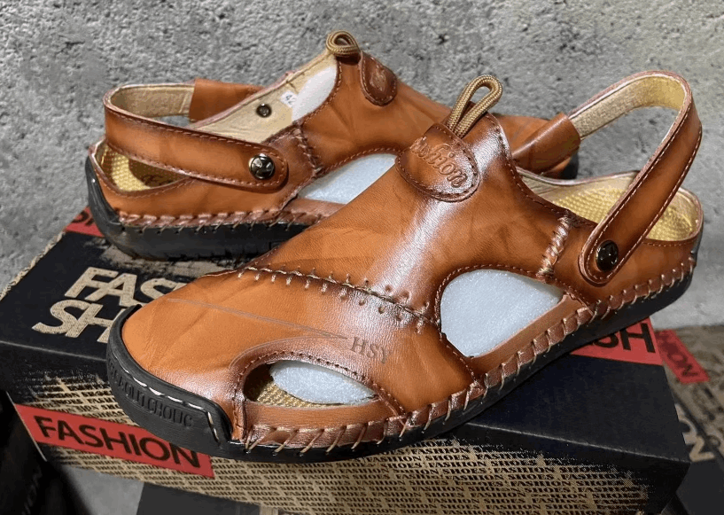Genuine Leather Roman Summer Sandals For Men - - Men's Sandals - Carvan Mart