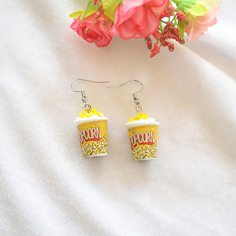 Popcorn Earrings Sweet And Cute Three-dimensional Ice Cream Cone Earrings - - Earrings - Carvan Mart