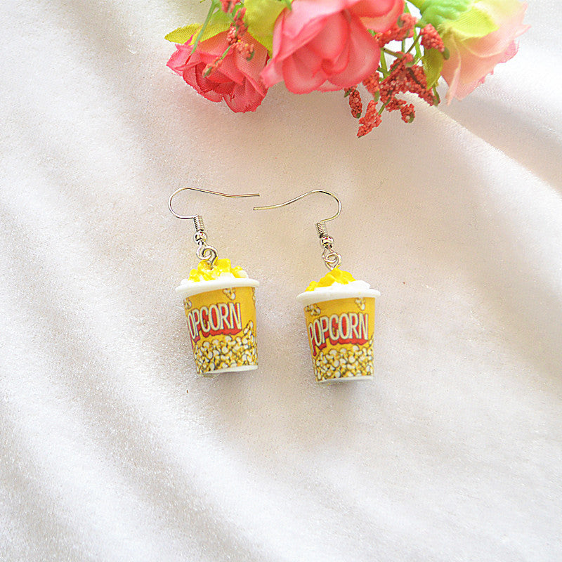 Popcorn Earrings Sweet And Cute Three-dimensional Ice Cream Cone Earrings - Carvan Mart