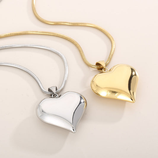Gold Sliver Hollow Heart-shaped Necklace Ins Versatile Personalized Love Necklace