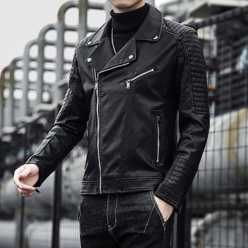 Spring And Autumn Leather Clothes Men's Motorcycle Jacket - Carvan Mart