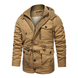 Winter Warm Thick Parkas Jacket Men Cotton Jacket Coat - Khaki - Men's Jackets & Coats - Carvan Mart