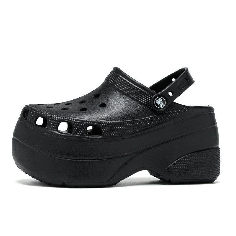 Carvan Mega Crush Clogs Crocs Platform Sandals - Black - High Heels - Carvan Mart