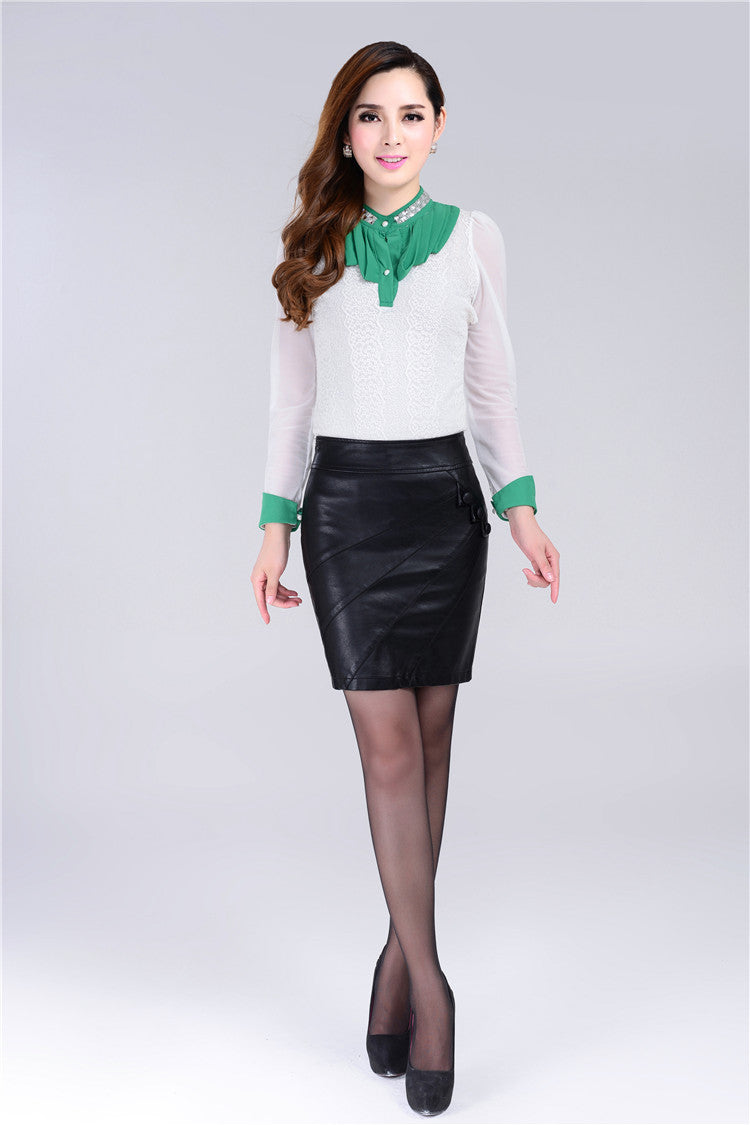 Fashion Sexy Slim High Waist PU Leather Skirt - Carvan Mart Ltd