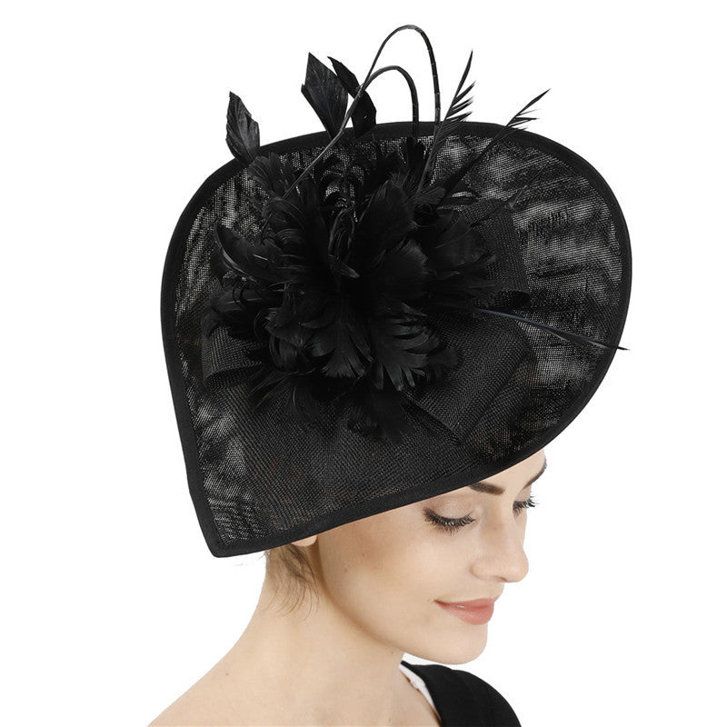 Handmade Fascinator Hat Head Jets Brides Wedding Feathers Hat - Black - Women's Hats & Caps - Carvan Mart