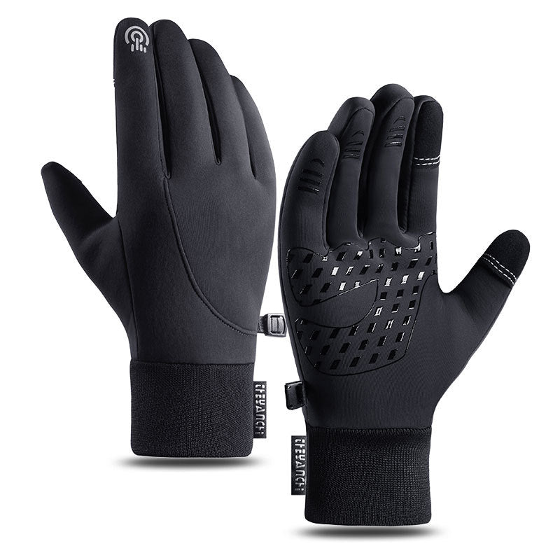 Cycling Gloves Autumn And Winter Outdoor Sports Waterproof Touch Screen - Black - Men's Gloves - Carvan Mart
