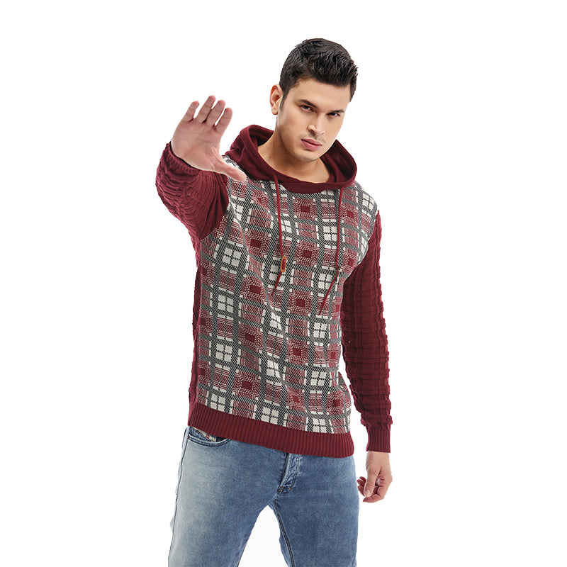 Breathable Outdoor Sports Pullover Plaid Men Hoodies