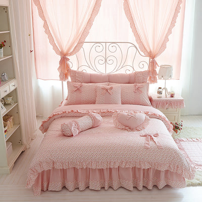 Lace Bed Skirt Set Of Four - Carvan Mart