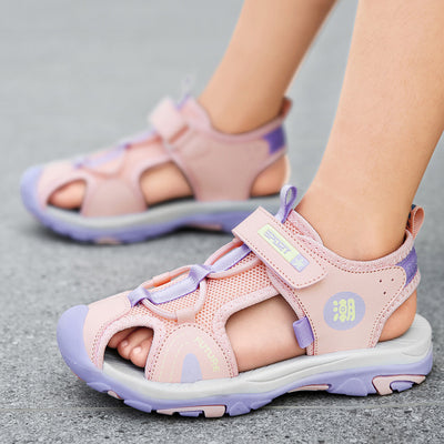 New Anti Slip Children's Baotou Middle And Big Children's Soft Sole Sports Shoes - Pink - Men's Sandals - Carvan Mart