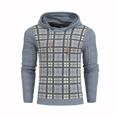 Pullover Plaid Image Multi-Color Lines Men Hoodies - Light Gray - Men's Hoodies & Sweatshirts - Carvan Mart