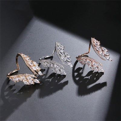 Creative Angel Wings Opening Ring Exquisite Women's Rhinestone Rings - Carvan Mart