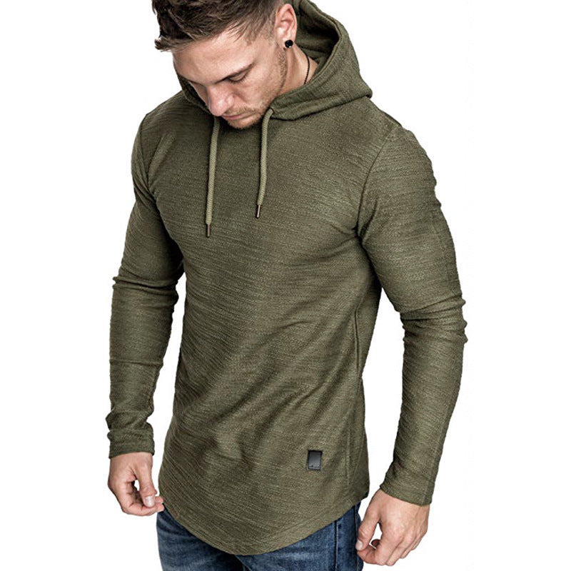 Modern Slim-fit Hooded Tops Men's Casual Long Sleeve Slim Top Sporty Performance Sweatshirt - Carvan Mart