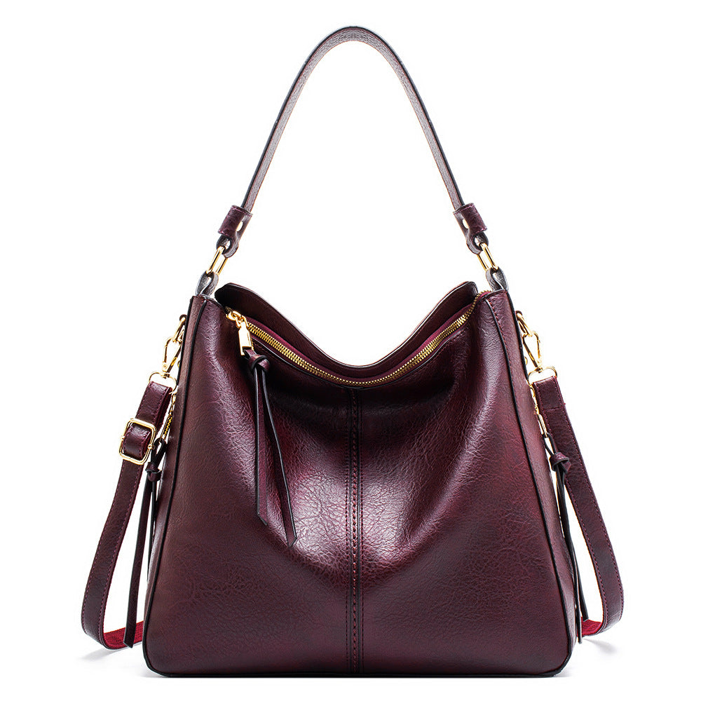 High Capacity Fashion Hobo Bags - Versatile PU Leather Tote for Women - Magenta - Shoulder Bags - Carvan Mart